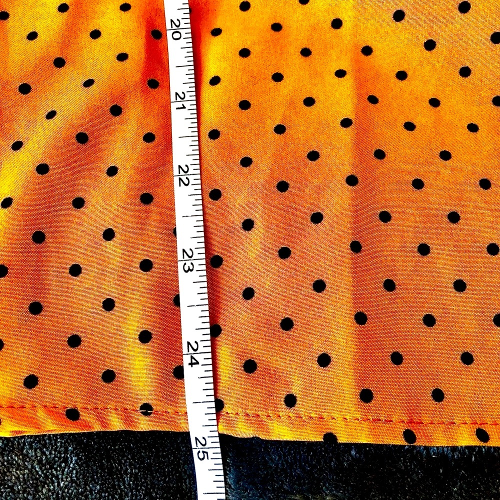 DONATED   Adrienne Vittadini Silky Polka Dot Oversize Logo-Pocket Blouse - Picture 11 of 12